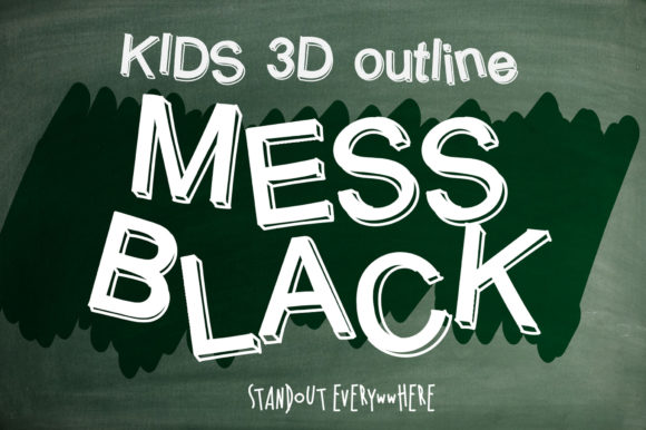 Kids 3D Outline Mess Black: Strategic Typography for Educational and Playful Branding